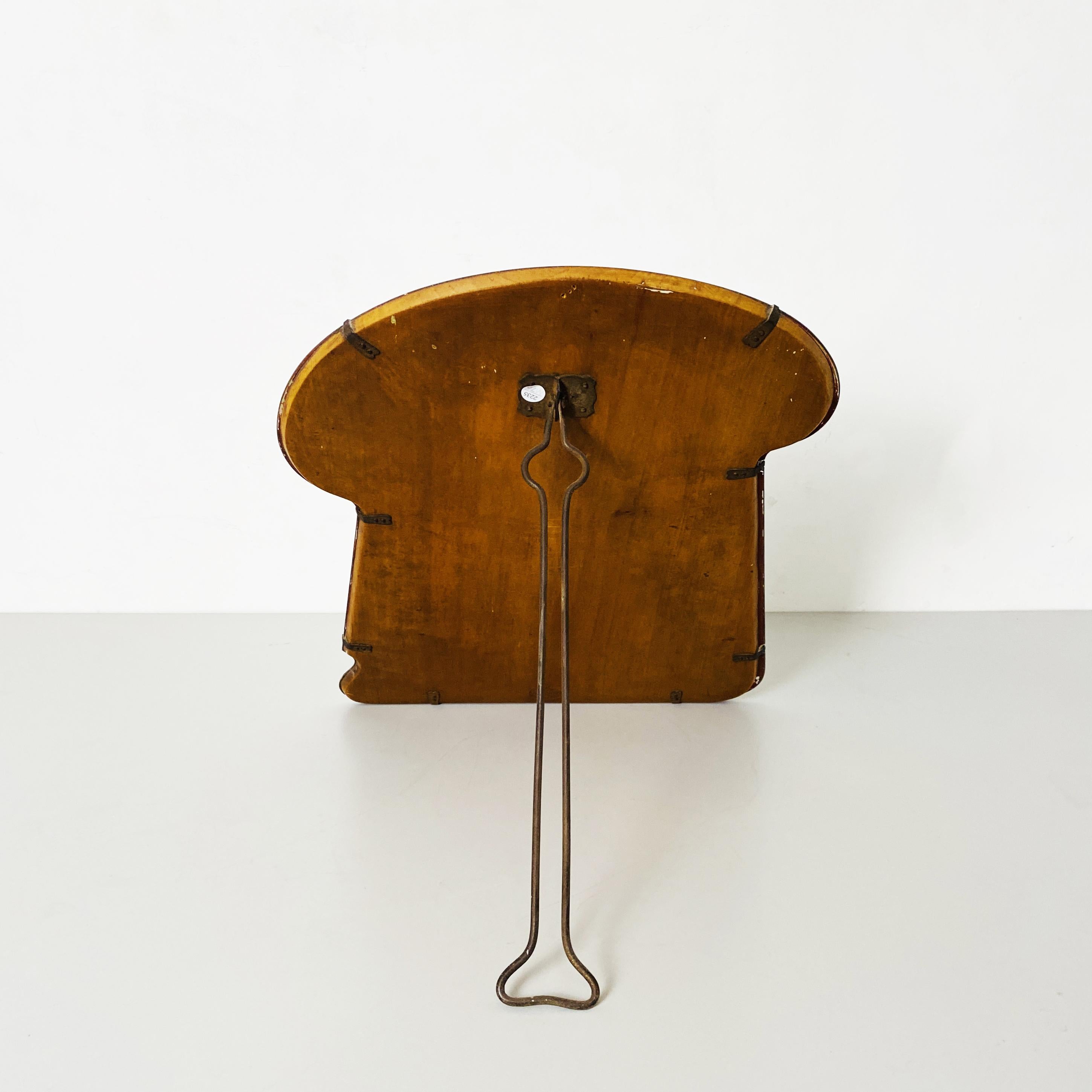 Italienischer Tischspiegel aus der Mitte des Jahrhunderts aus Holz und Eisen von Luigi Fontana &C, 1950er Jahre im Angebot 1
