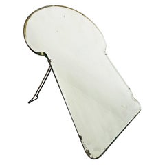 Italian Mid-Century Table Mirror in Wood and Iron by Luigi Fontana &C, 1950s