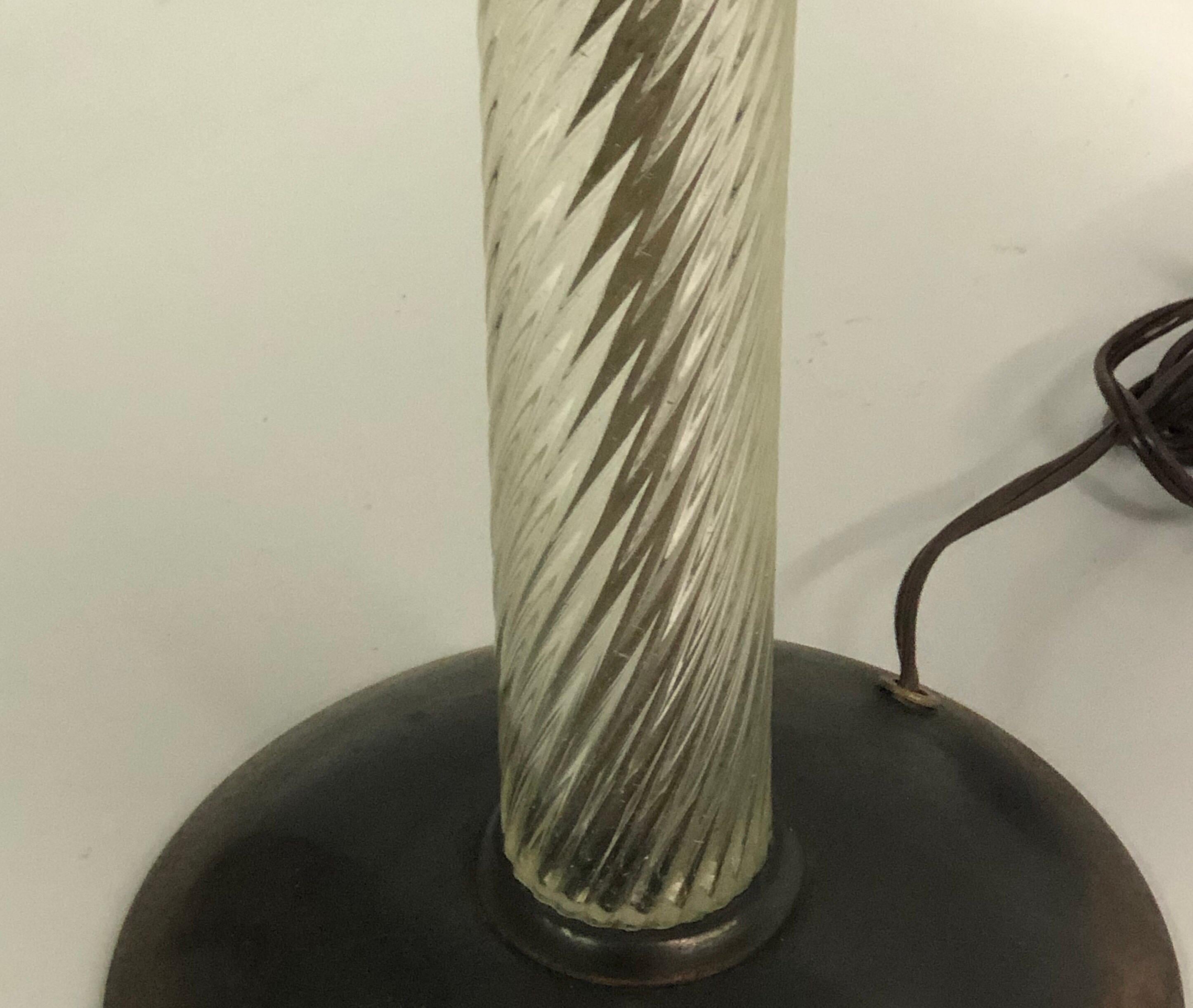 Lampada da tavolo e da scrivania italiana in stile Art Deco / Midcentury Modern di Siemens e Venini Glass In condizioni buone in vendita a New York, NY