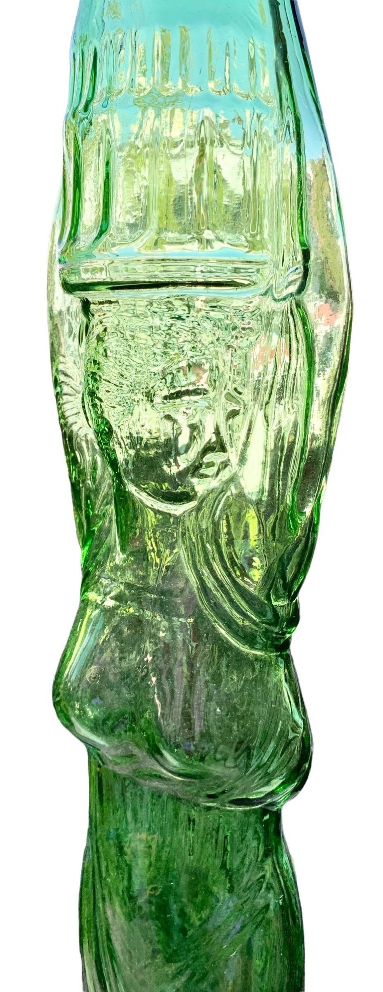 Grande bouteille italienne en verre Chianti en forme de femme romaine du milieu du siècle