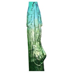 Italian Mid Century Tall Glass Chianti Bottle in the Shape of a Roman Woman