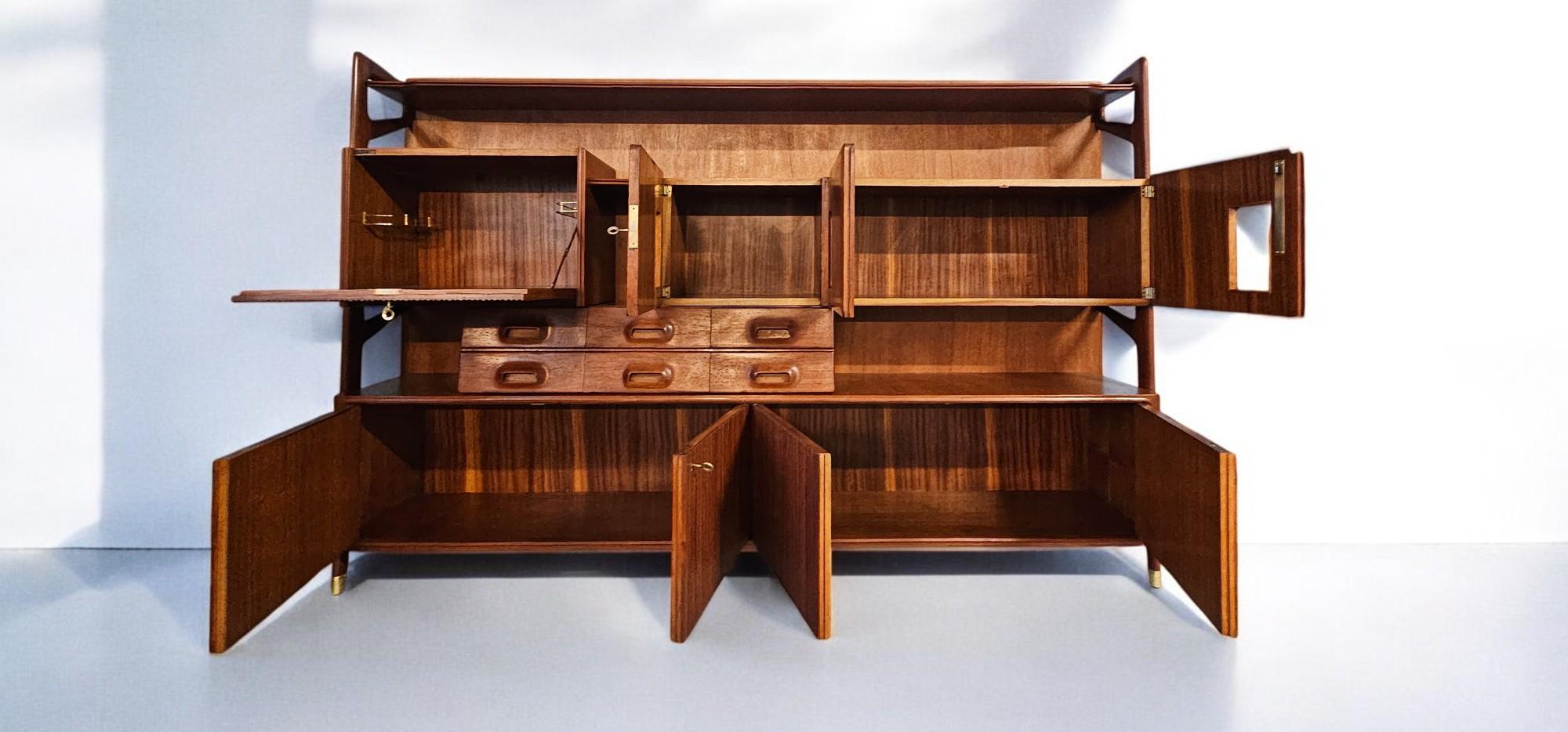 Italian Mid Century Tall Sideboard Attributed to Silvio Cavatorta, 1955 4
