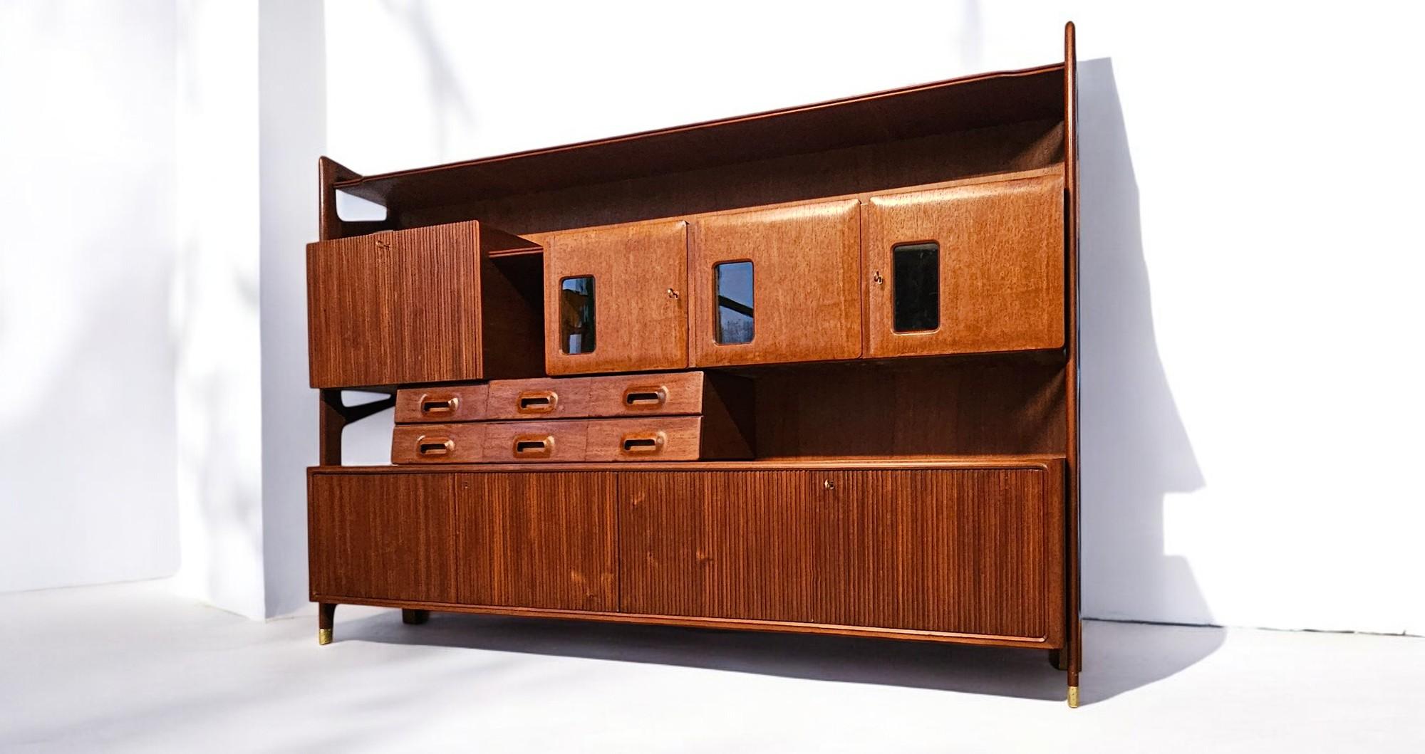Italian Mid Century Tall Sideboard Attributed to Silvio Cavatorta, 1955 14