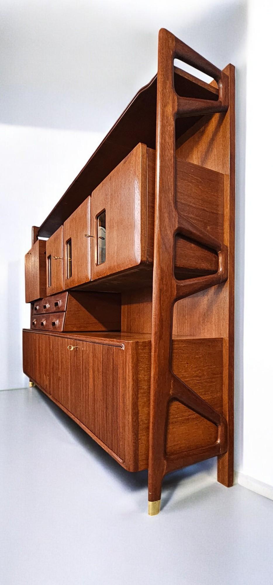 Mid-20th Century Italian Mid Century Tall Sideboard Attributed to Silvio Cavatorta, 1955
