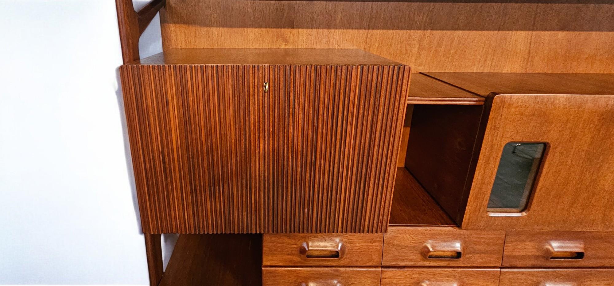Italian Mid Century Tall Sideboard Attributed to Silvio Cavatorta, 1955 1