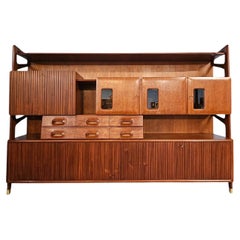 Italian Mid Century Tall Sideboard Attributed to Silvio Cavatorta, 1955