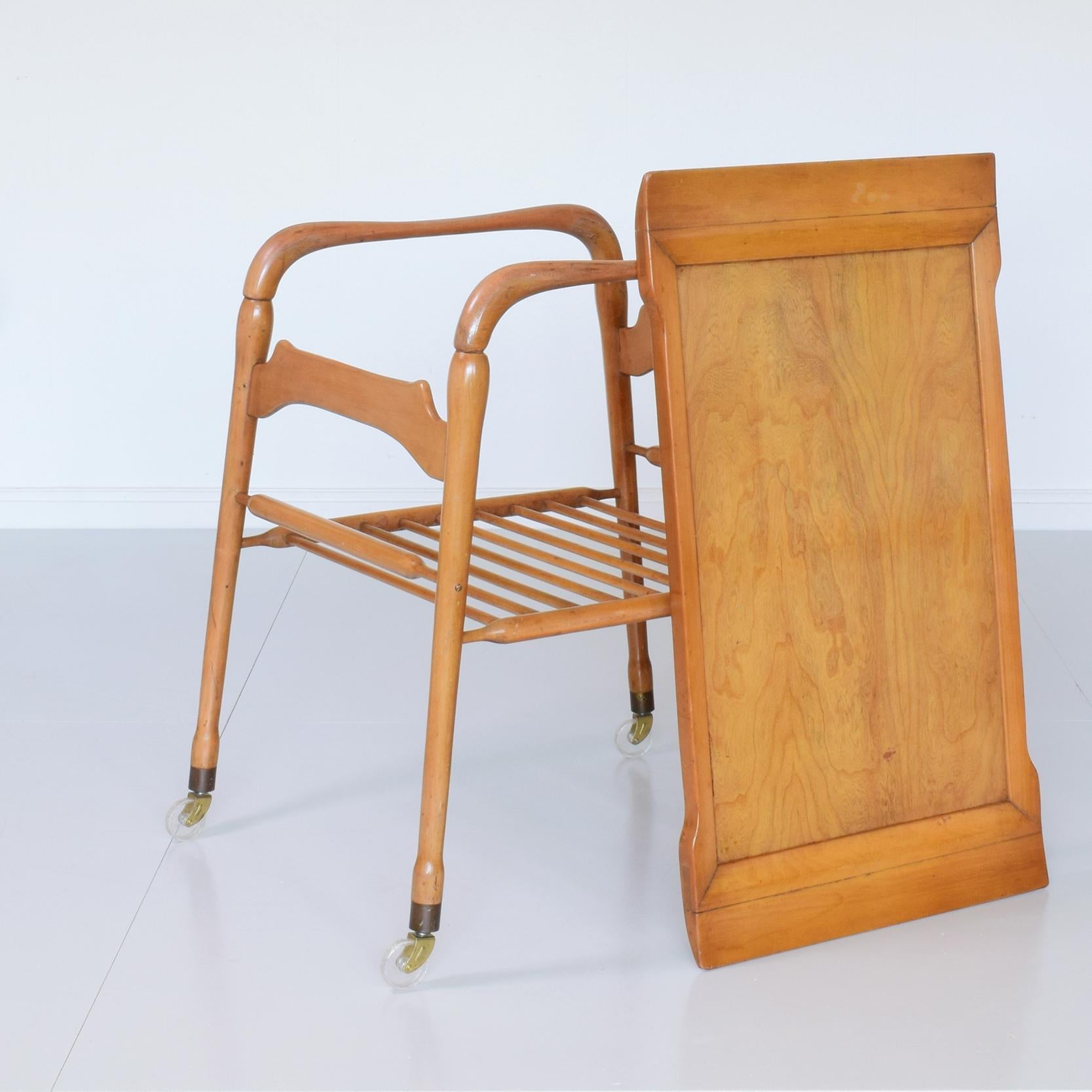 Mid-20th Century Italian Mid-Century Tea Trolley Tray Table, Style of Cesare Lacca, Ico Parisi