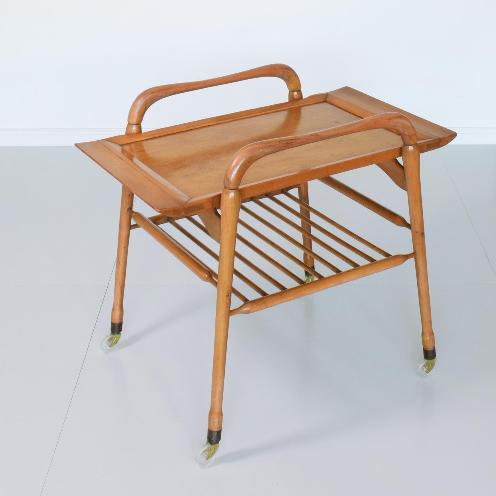 Italian Mid-Century Tea Trolley Tray Table, Style of Cesare Lacca, Ico Parisi 2