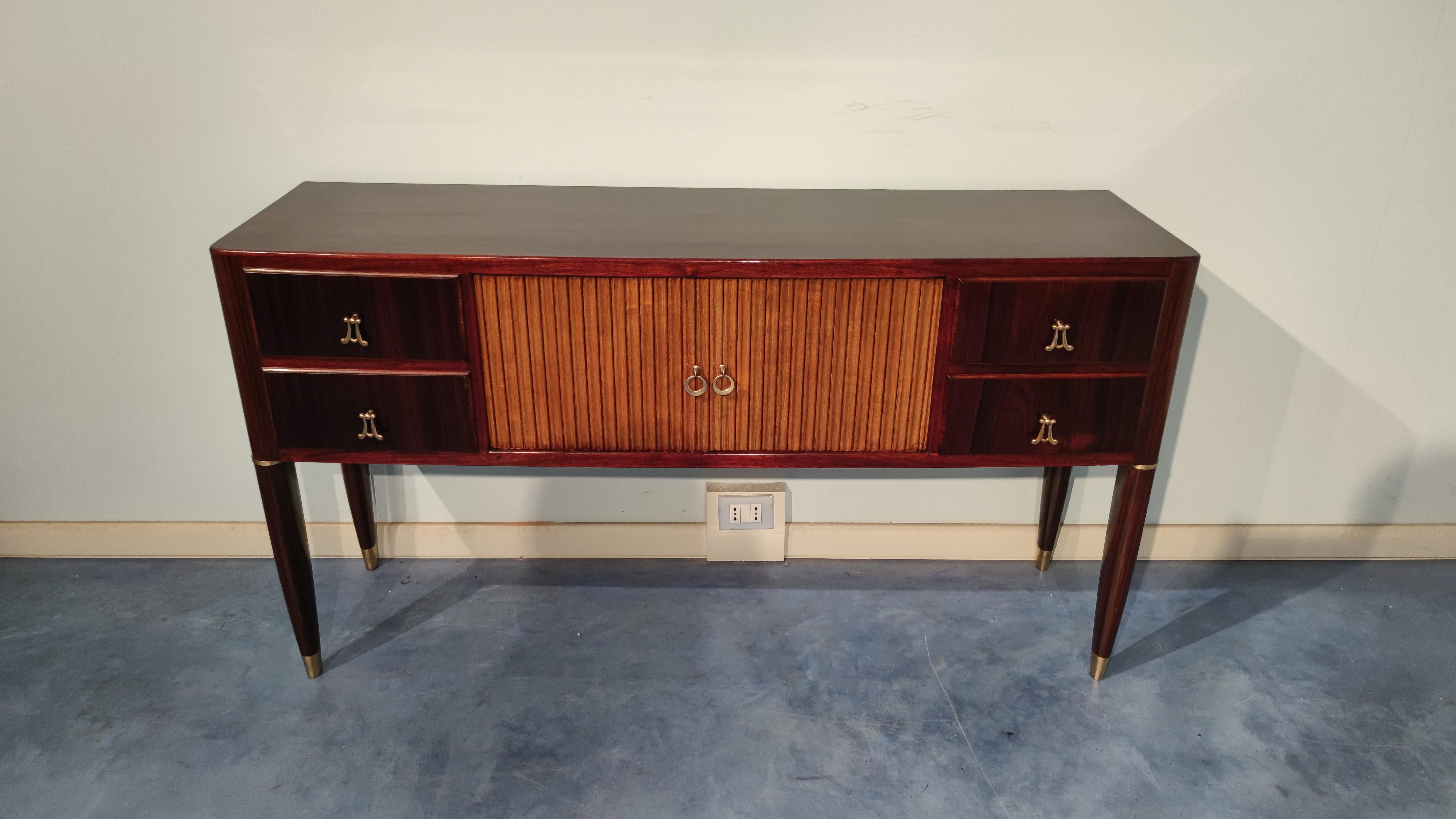 Italian Mid-Century Teak Sideboard Attributed to Paolo Buffa, 1950s For Sale 5