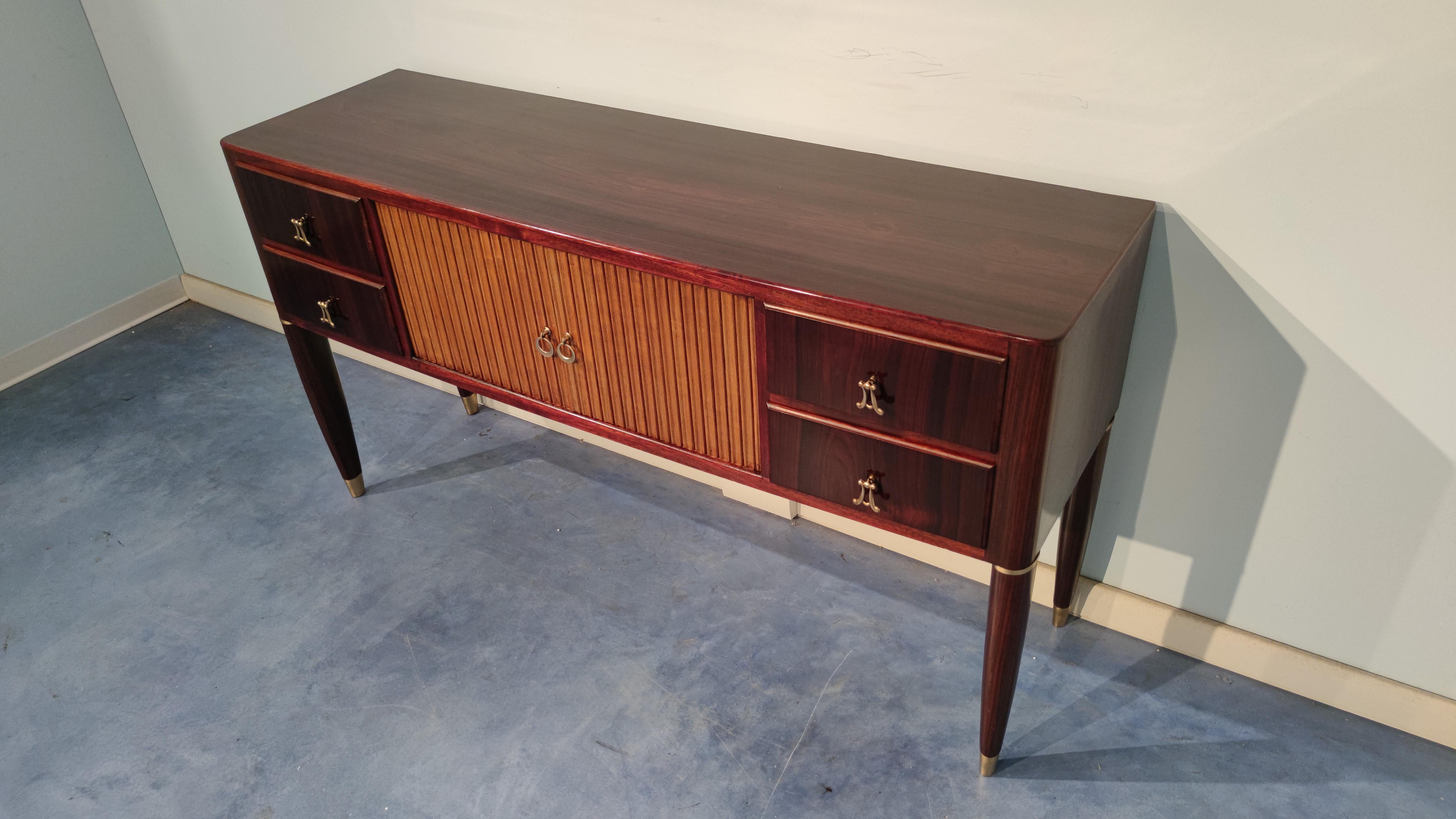 Italian Mid-Century Teak Sideboard Attributed to Paolo Buffa, 1950s For Sale 7