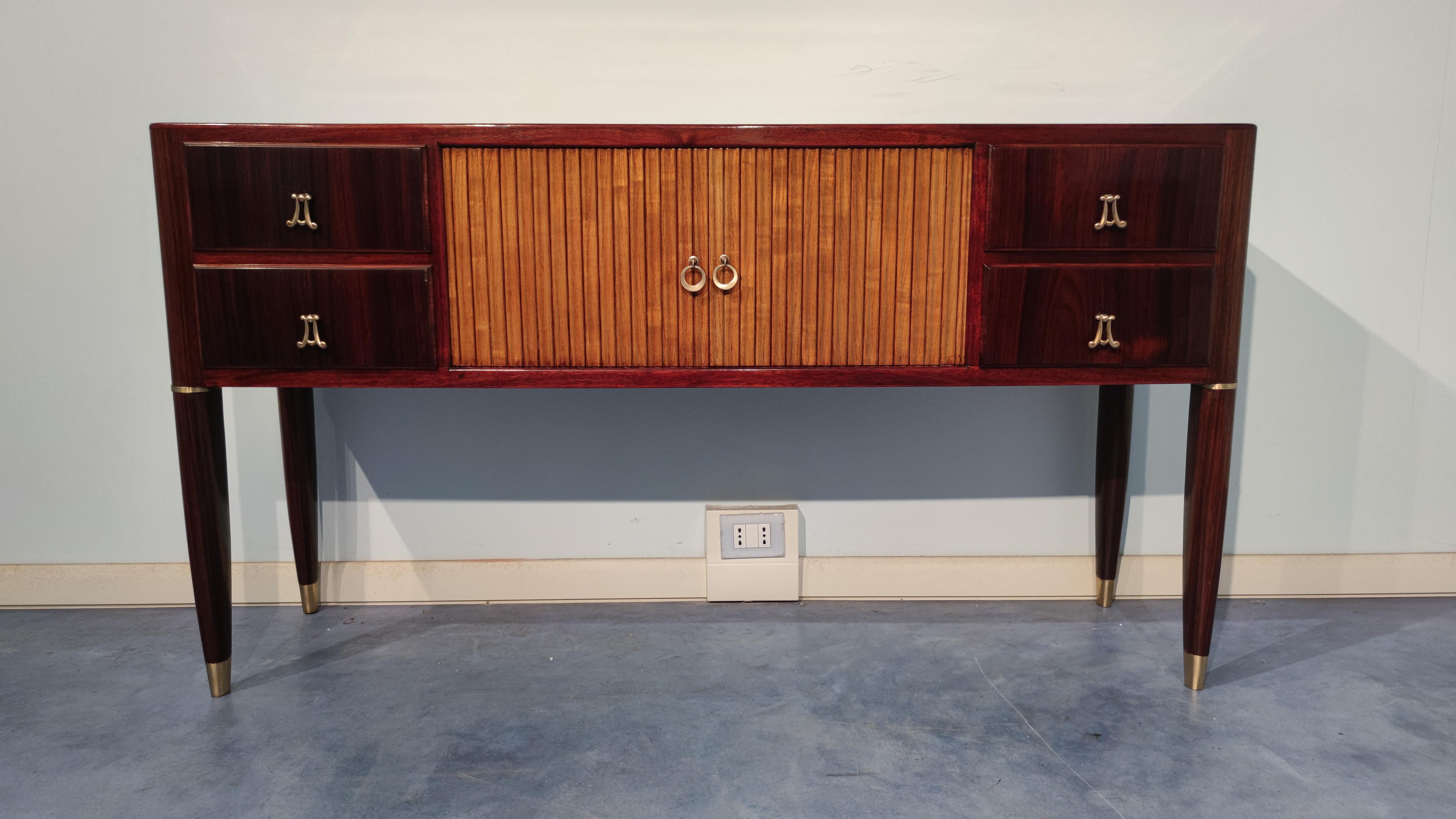 Mid-Century Modern Italian Mid-Century Teak Sideboard Attributed to Paolo Buffa, 1950s For Sale