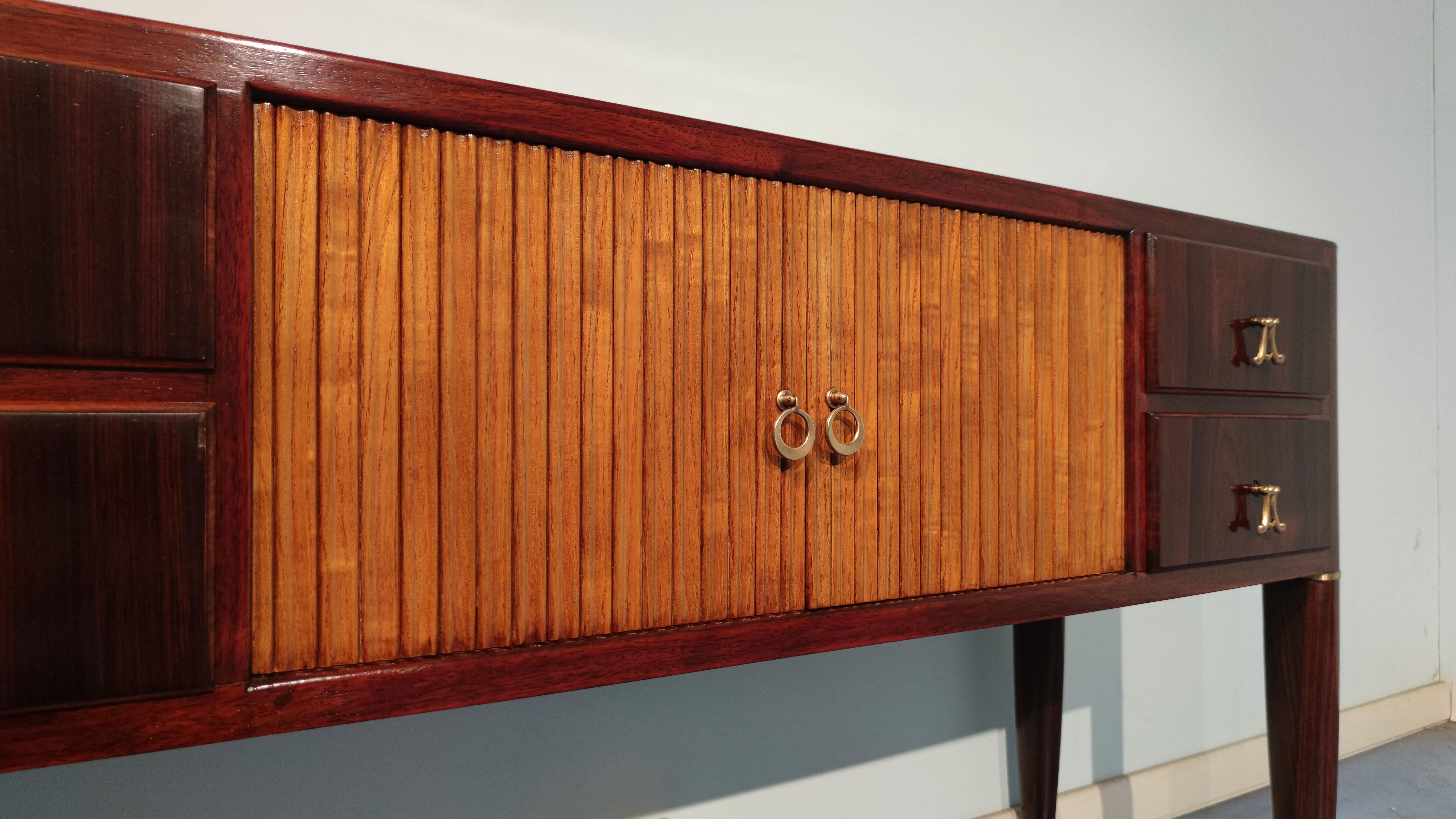Mid-20th Century Italian Mid-Century Teak Sideboard Attributed to Paolo Buffa, 1950s For Sale