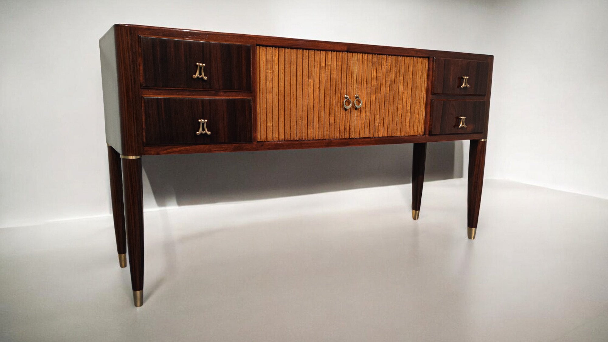 Italian Mid-Century Teak Sideboard Console Attributed to Paolo Buffa, 1950s