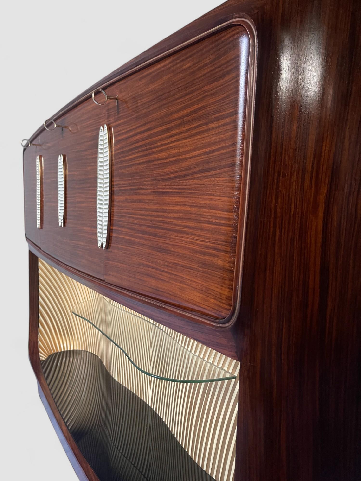 Italian Mid-Century Teak Sideboard or Bar Cabinet designed Vittorio Dassi, 1950s For Sale 6