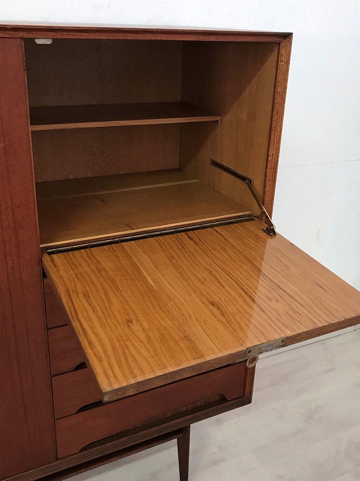 Italian Mid-Century Teak Wood Sideboard with Secretaire by Vittorio Dassi, 1950s 6