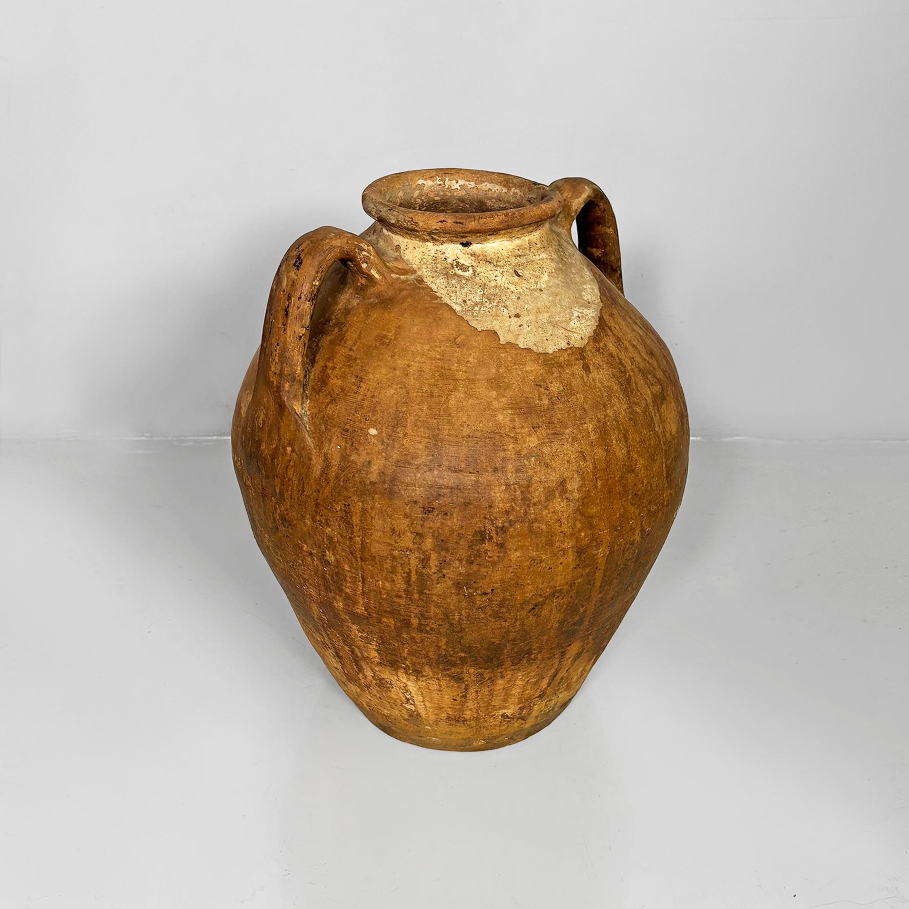 Italiano Vaso in terracotta italiano di metà secolo con manici, anni '50 in vendita