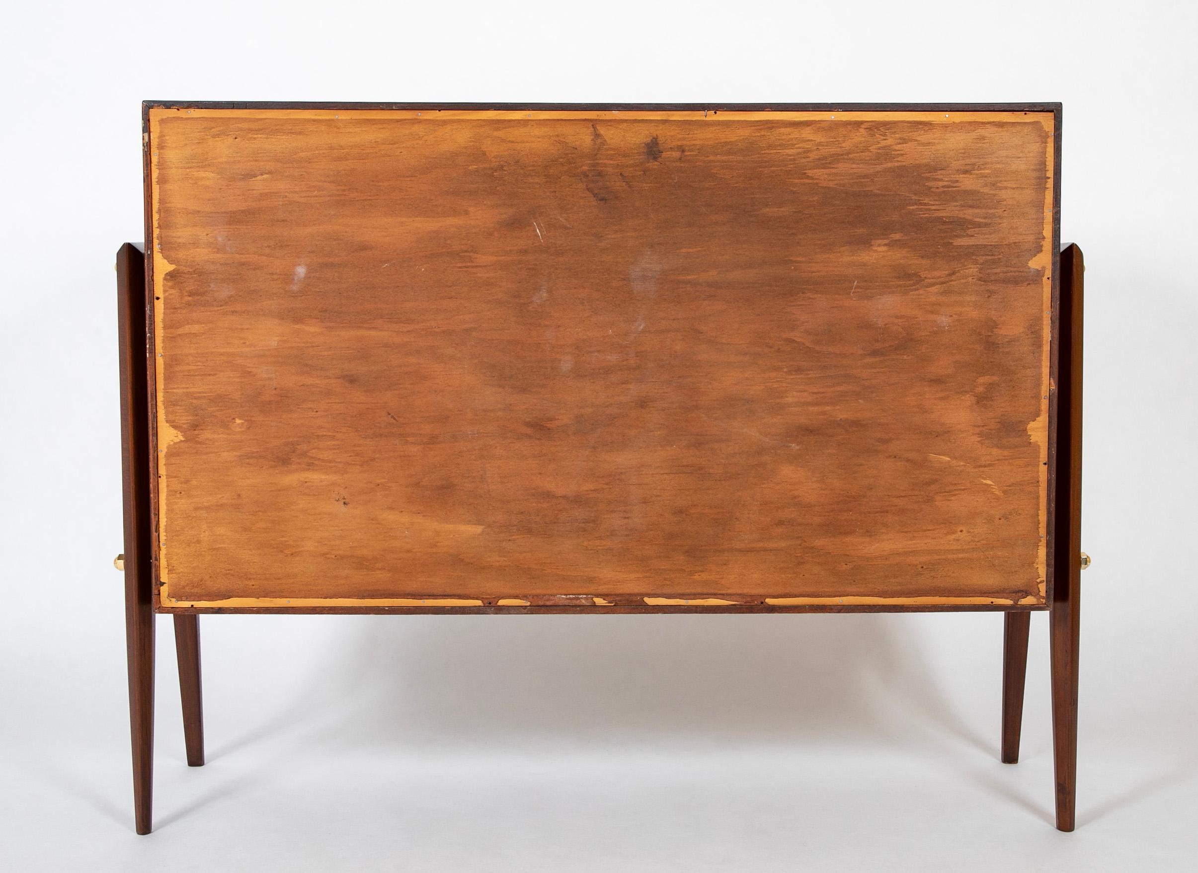 Italian Mid-Century Three Drawer Dresser with Free Form Parchment Design For Sale 7