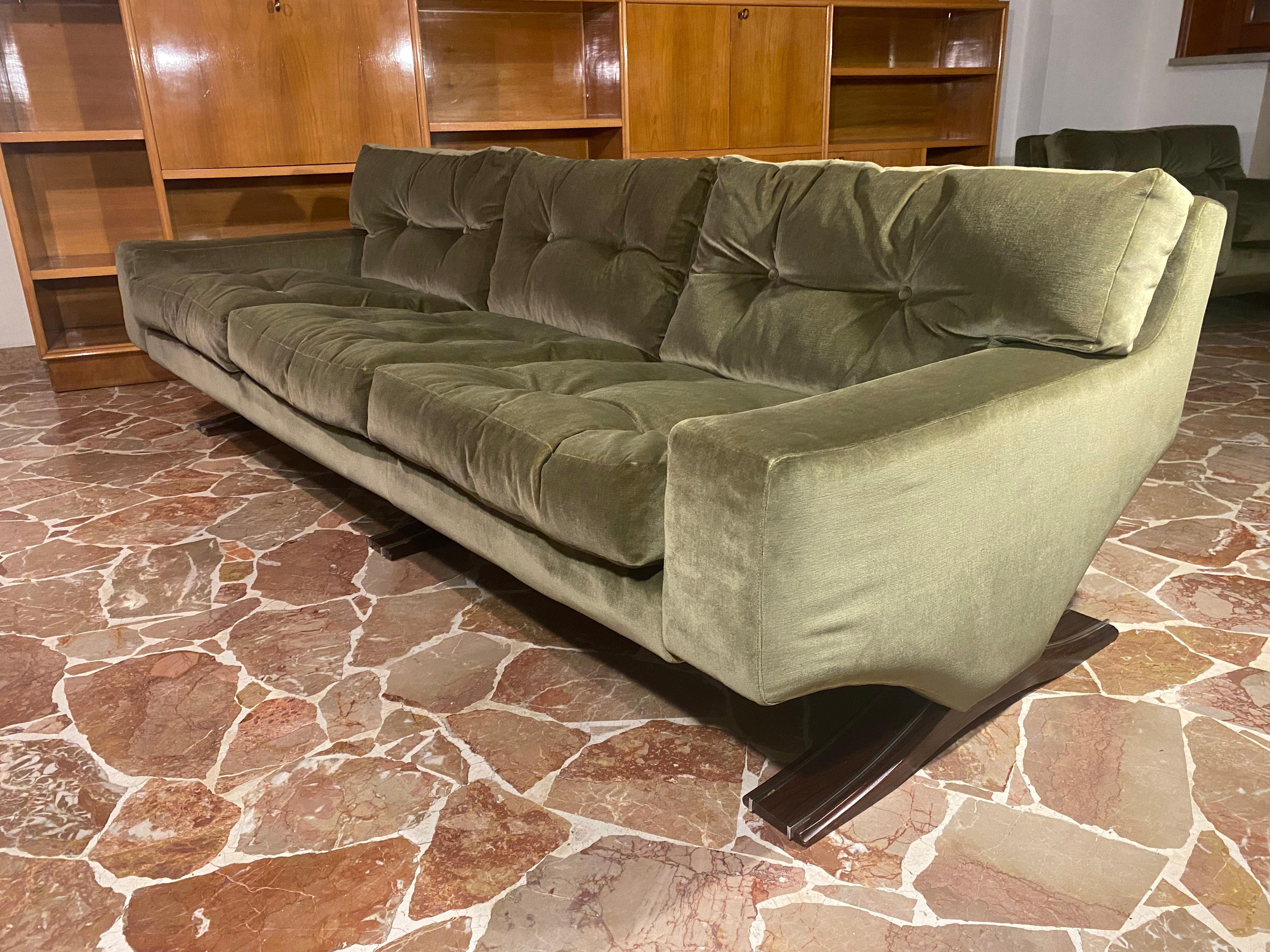 Italienische Dreisitzer-Sofa aus der Mitte des Jahrhunderts von Franz Sartori für Flexform, 1970er Jahre 11