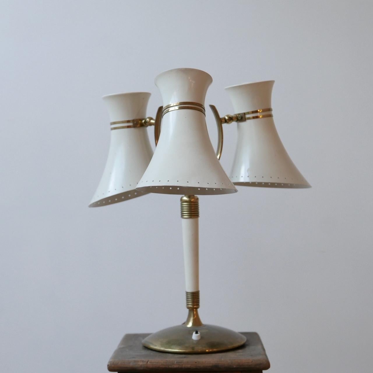 Mid-20th Century Italian Midcentury Three Shade Adjustable Table Lamp