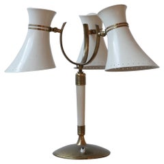 Italian Midcentury Three Shade Adjustable Table Lamp
