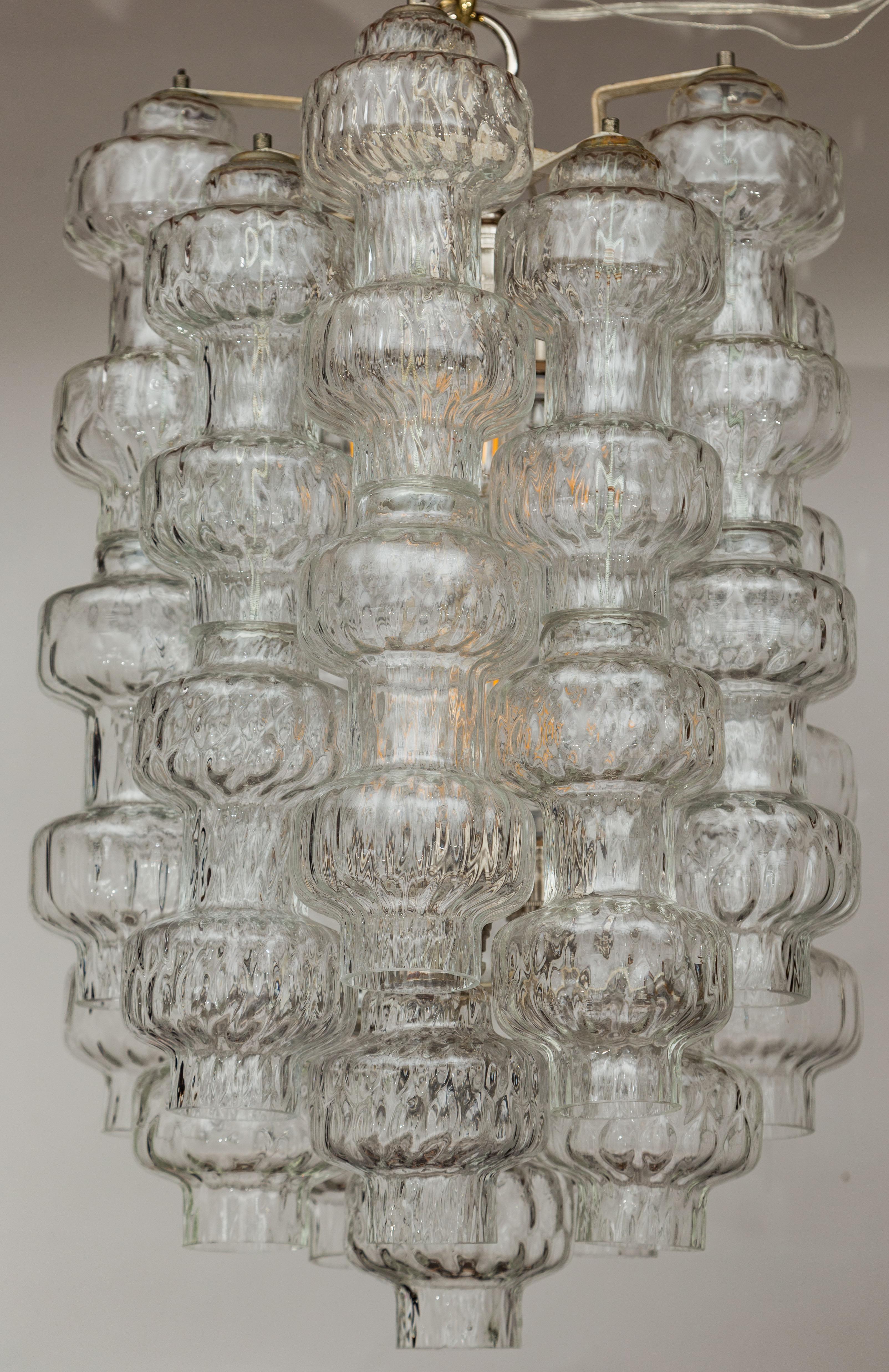 Italian Mid Century Three Tiered Ceiling Light By Carlo Scarpa For Venini For Sale 1