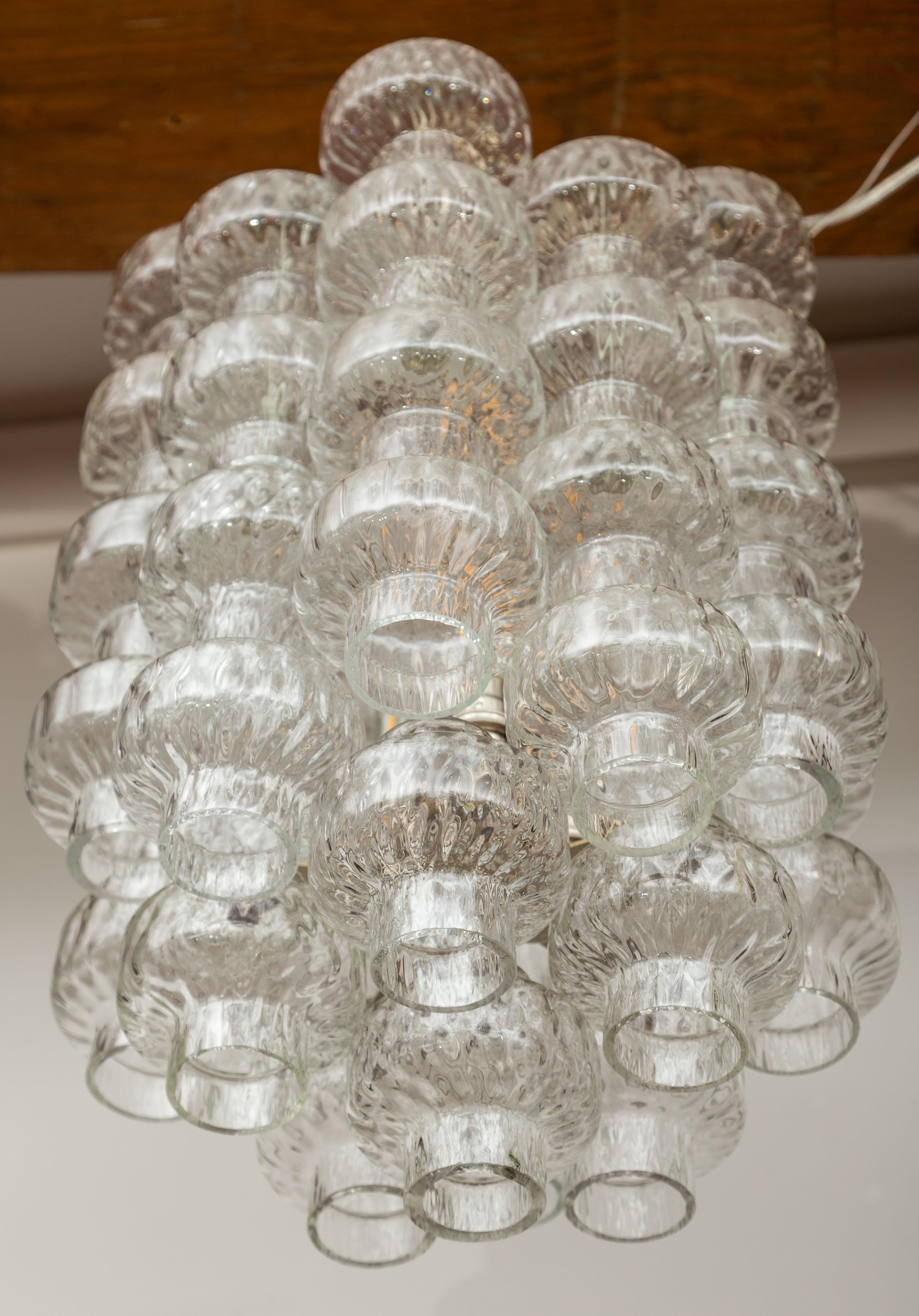 Italian Mid Century Three Tiered Ceiling Light By Carlo Scarpa For Venini For Sale 2