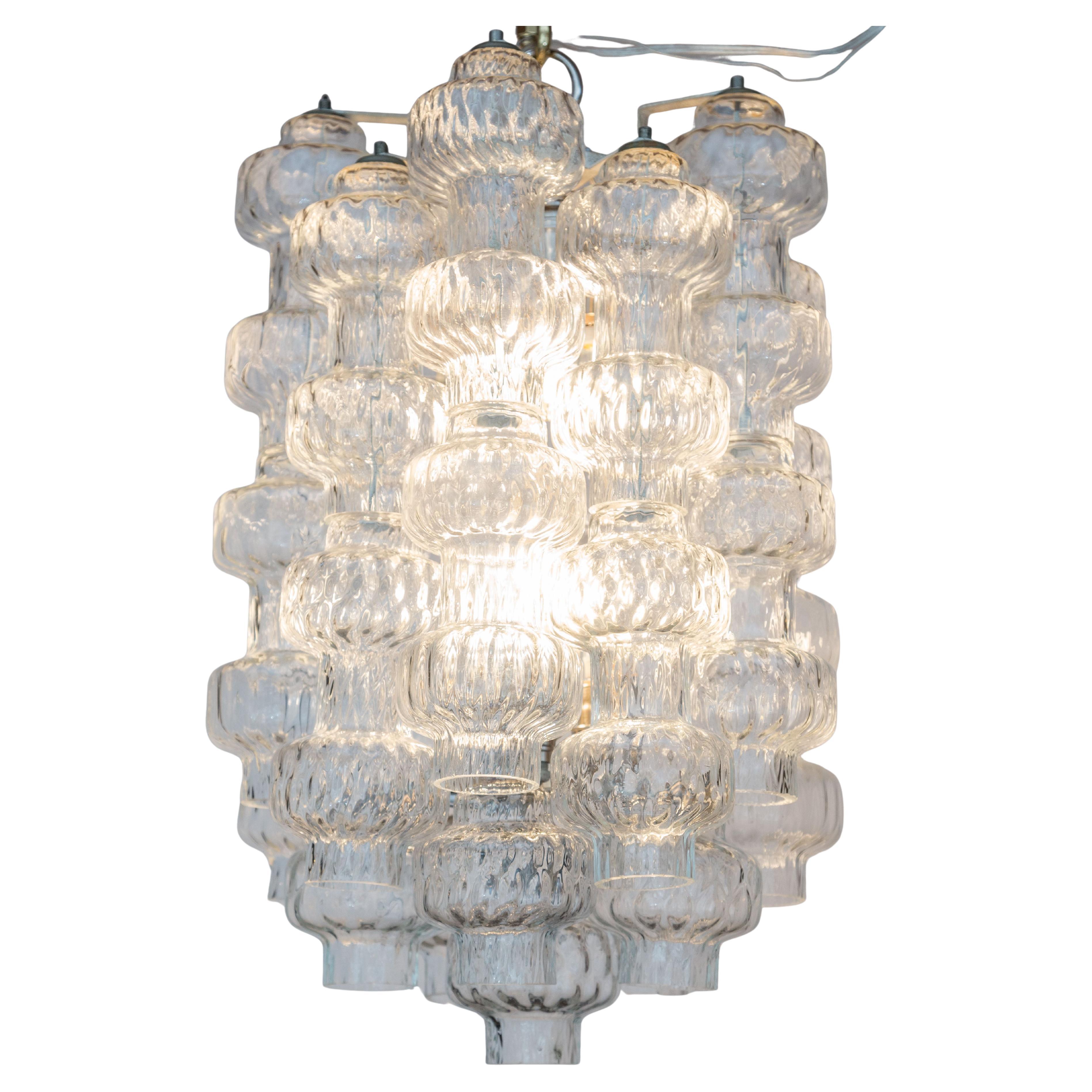 Italian Mid Century Three Tiered Ceiling Light By Carlo Scarpa For Venini For Sale