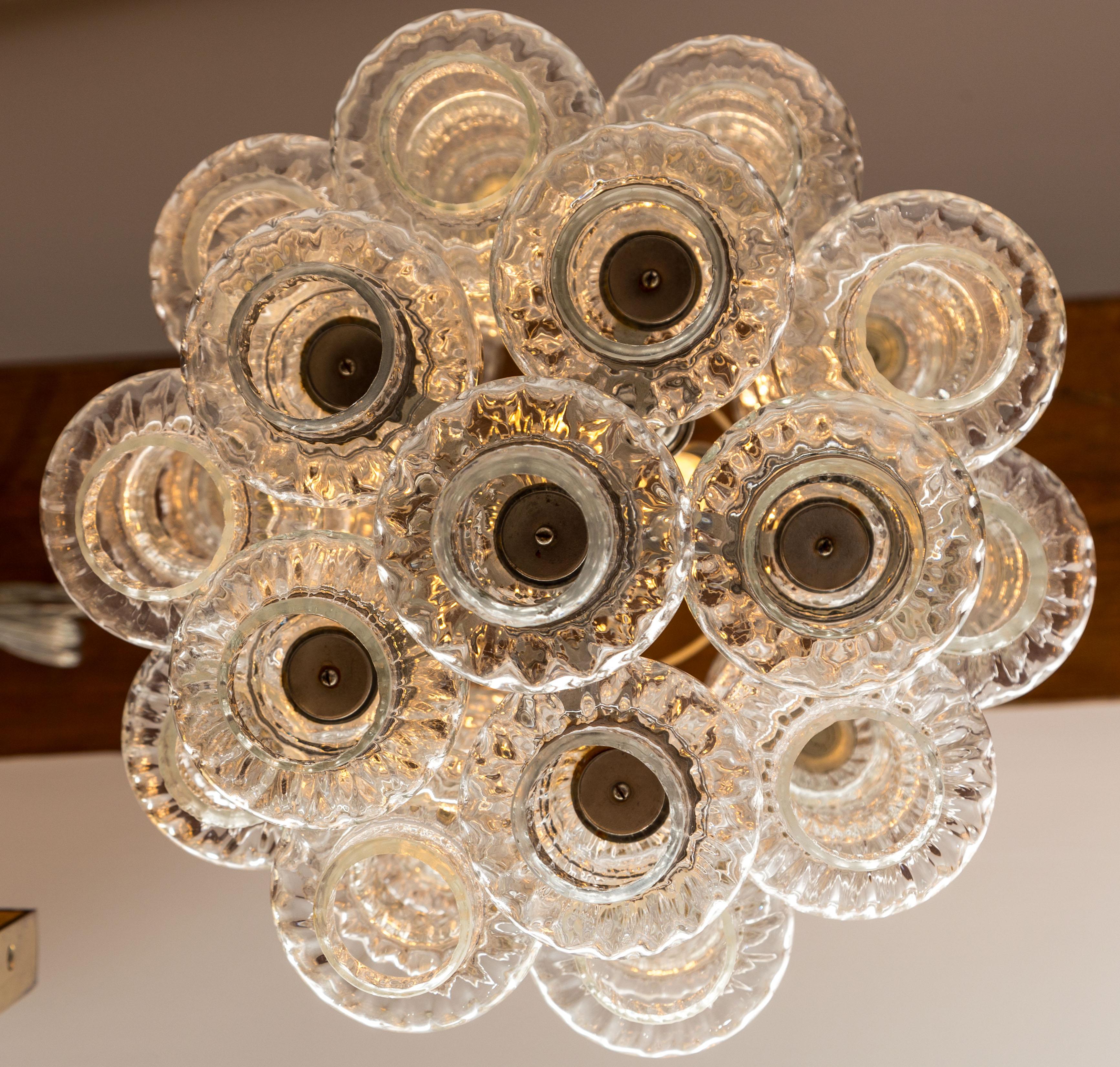 Italian Mid Century Three Tiered Ceiling Light For Venini In Good Condition For Sale In Westport, CT