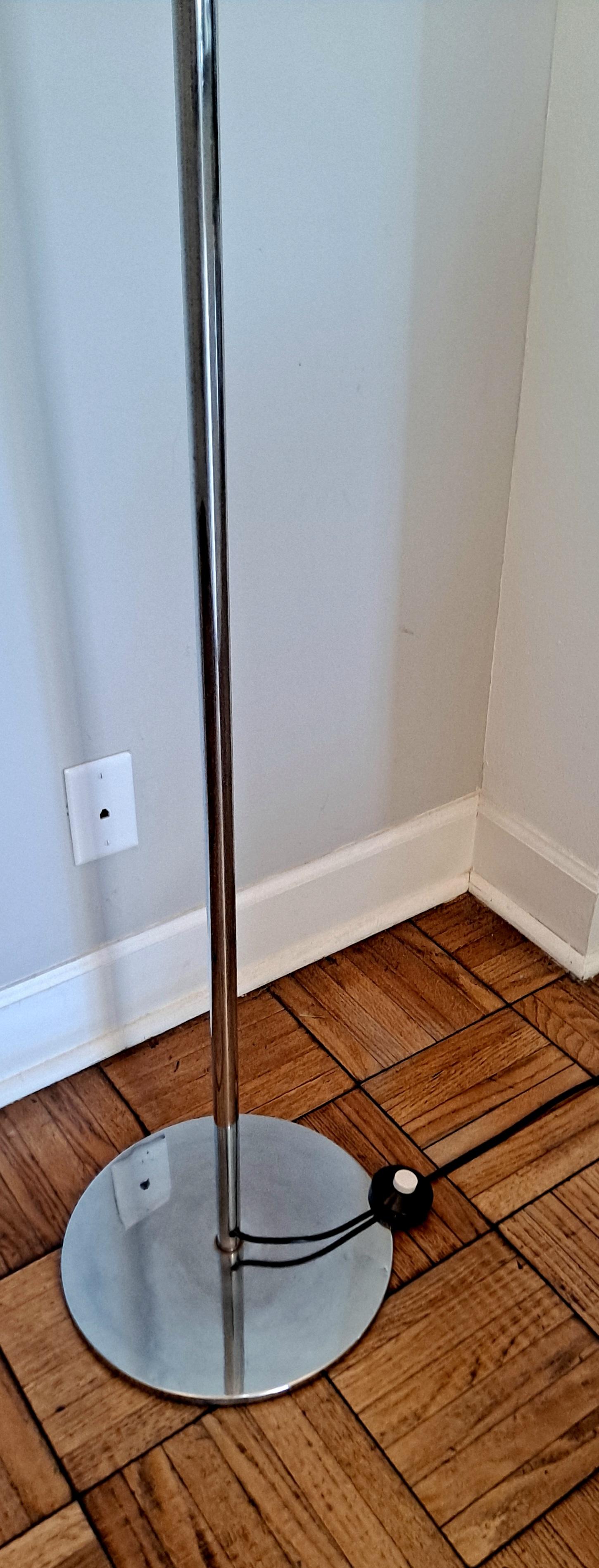 Italian Mid Century  Torchiere Chrome Floor Lamp  For Sale 1