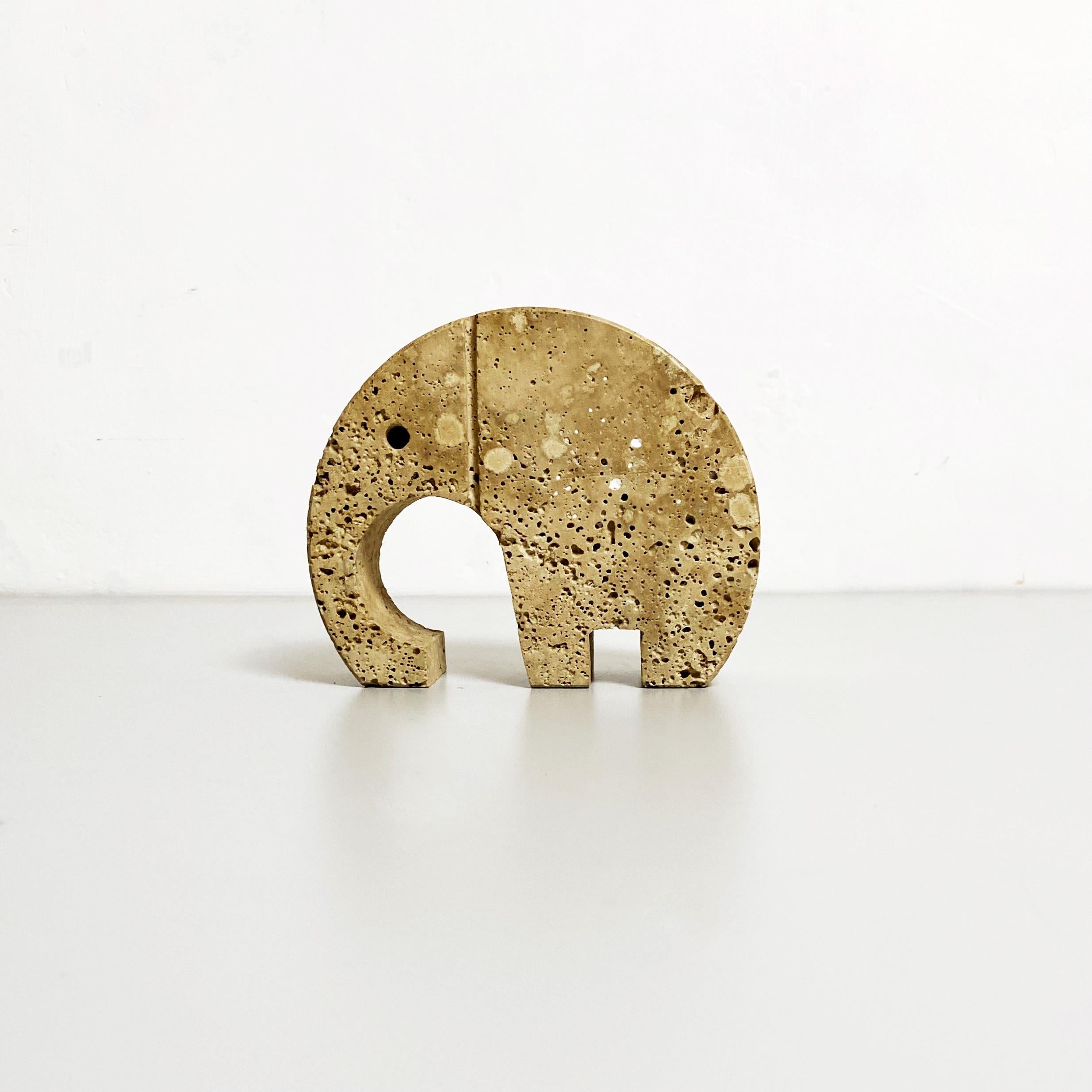 Late 20th Century Italian Mid-Century Travertine Elephant Sculpture by Mannelli Brothers, 1960s