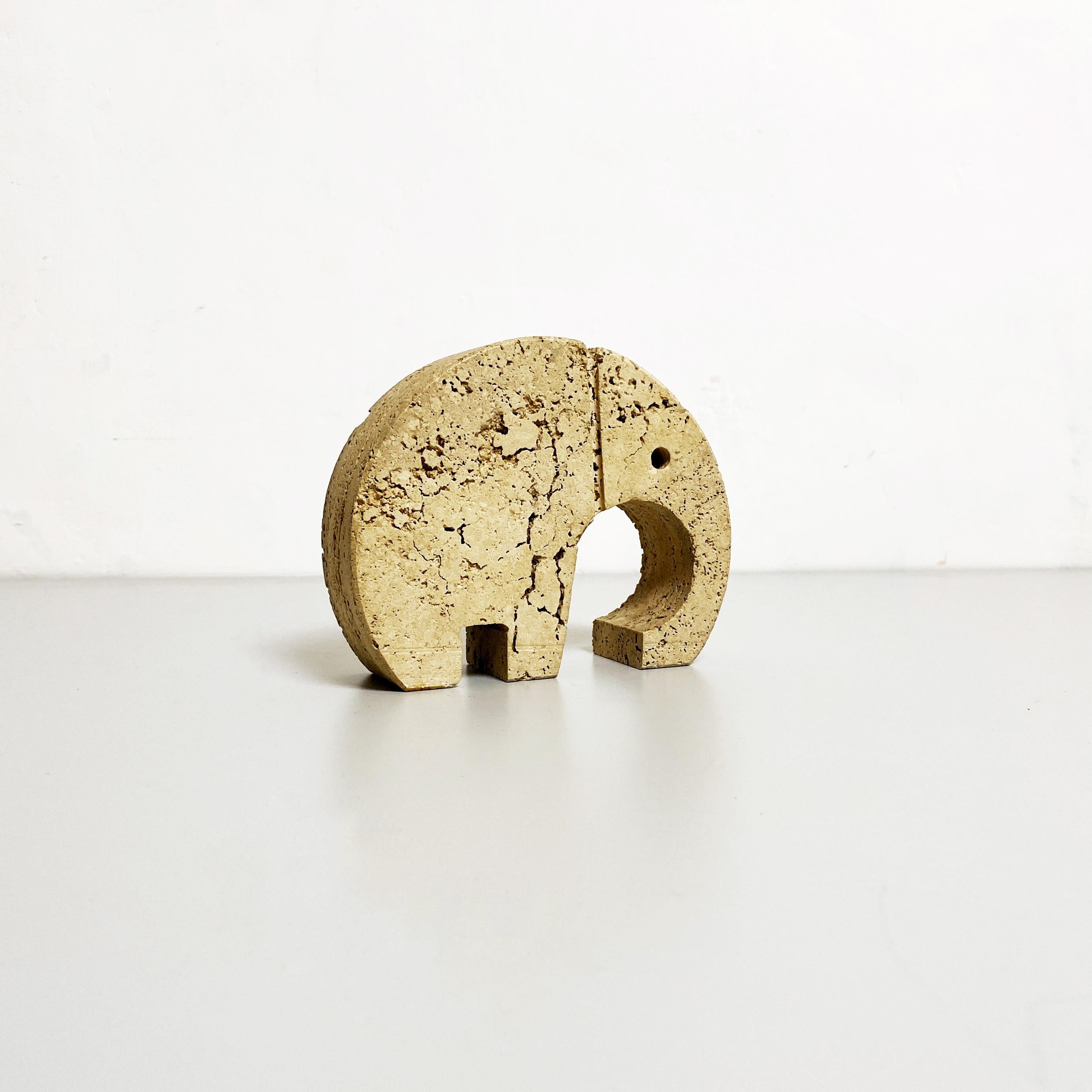 Italian Mid-Century Travertine Elephant Sculpture by Mannelli Brothers, 1960s 2