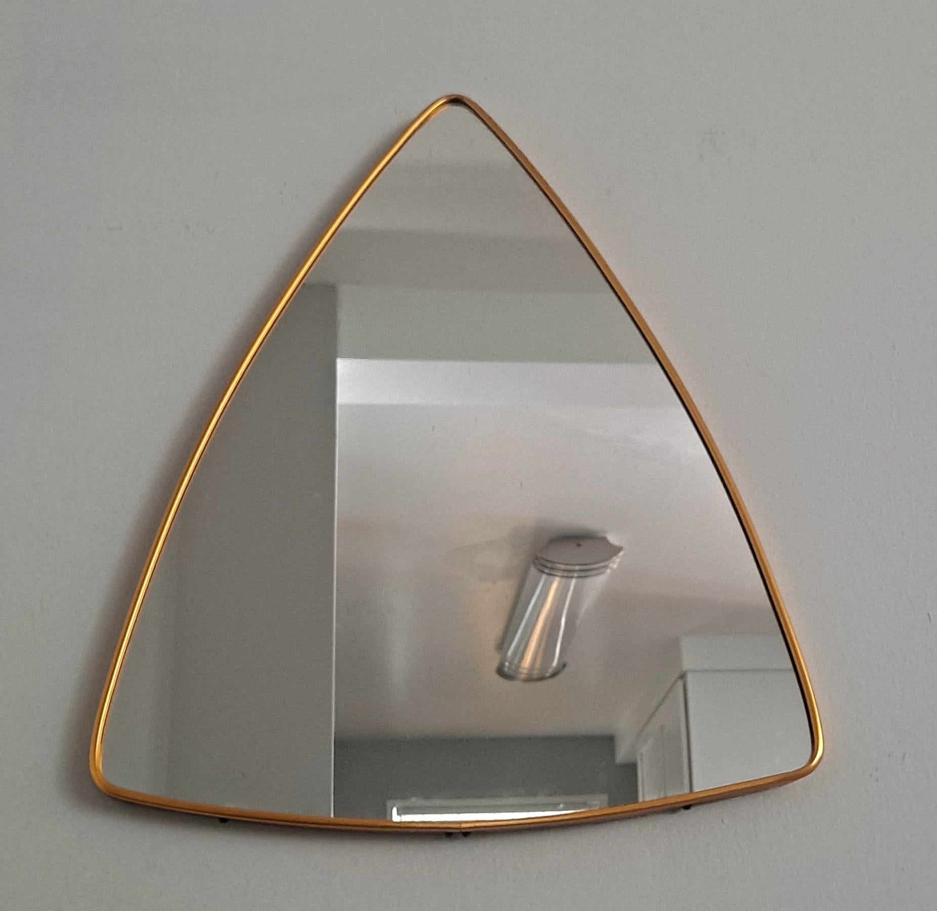 Mid-20th Century Italian Mid-Century Triangle Wall Mirror For Sale