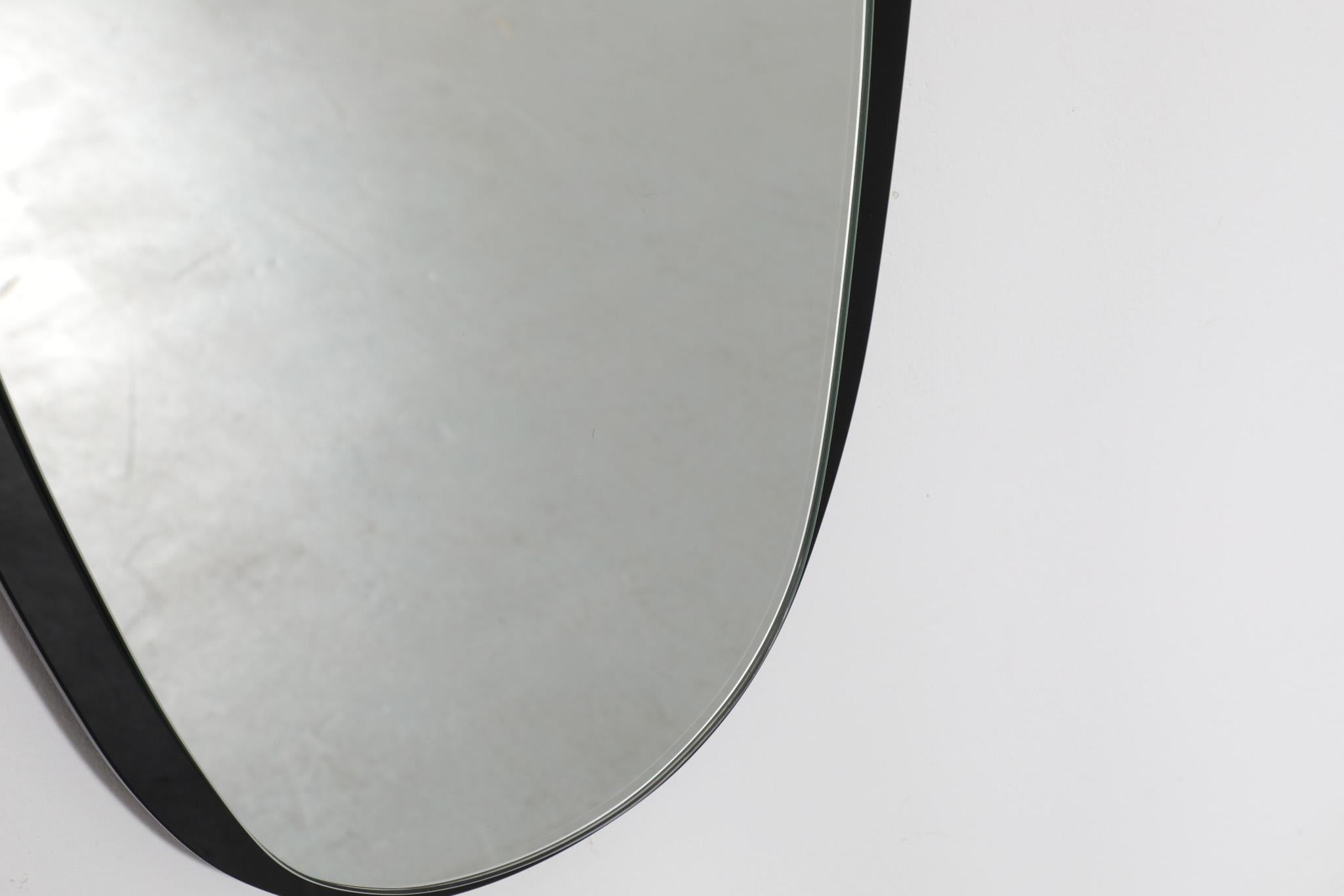Italian Mid-Century Triangular Wall Hanging Mirror with Black Backing For Sale 1