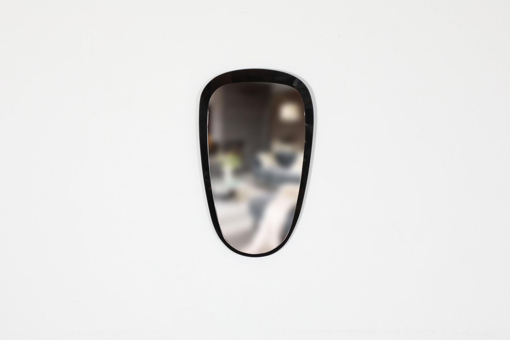 Italian Mid-Century Triangular Wall Hanging Mirror with Black Backing For Sale 3
