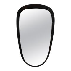 Miroir mural triangulaire italien du milieu du siècle avec dos noir