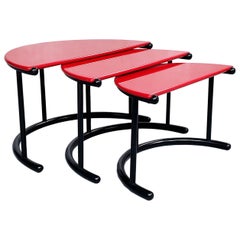 Italian Mid-Century Trio of Coffee Tables Tria by Frattini Morphos Acerbis 1980s