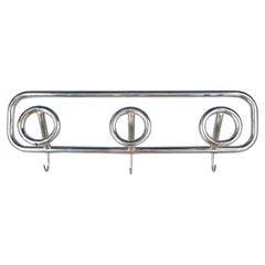 Italian Mid-Century Tubular Metal Wall Coat Hanger, 1960s