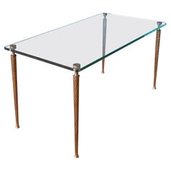 Italian Mid Century Twisted Brass Leg Coffee Table Italian Mid Century Twisted Brass Leg Coffee Table