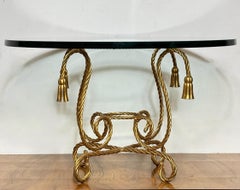Italian Mid Century Twisted Rope and Tassel Side / Coffee Table