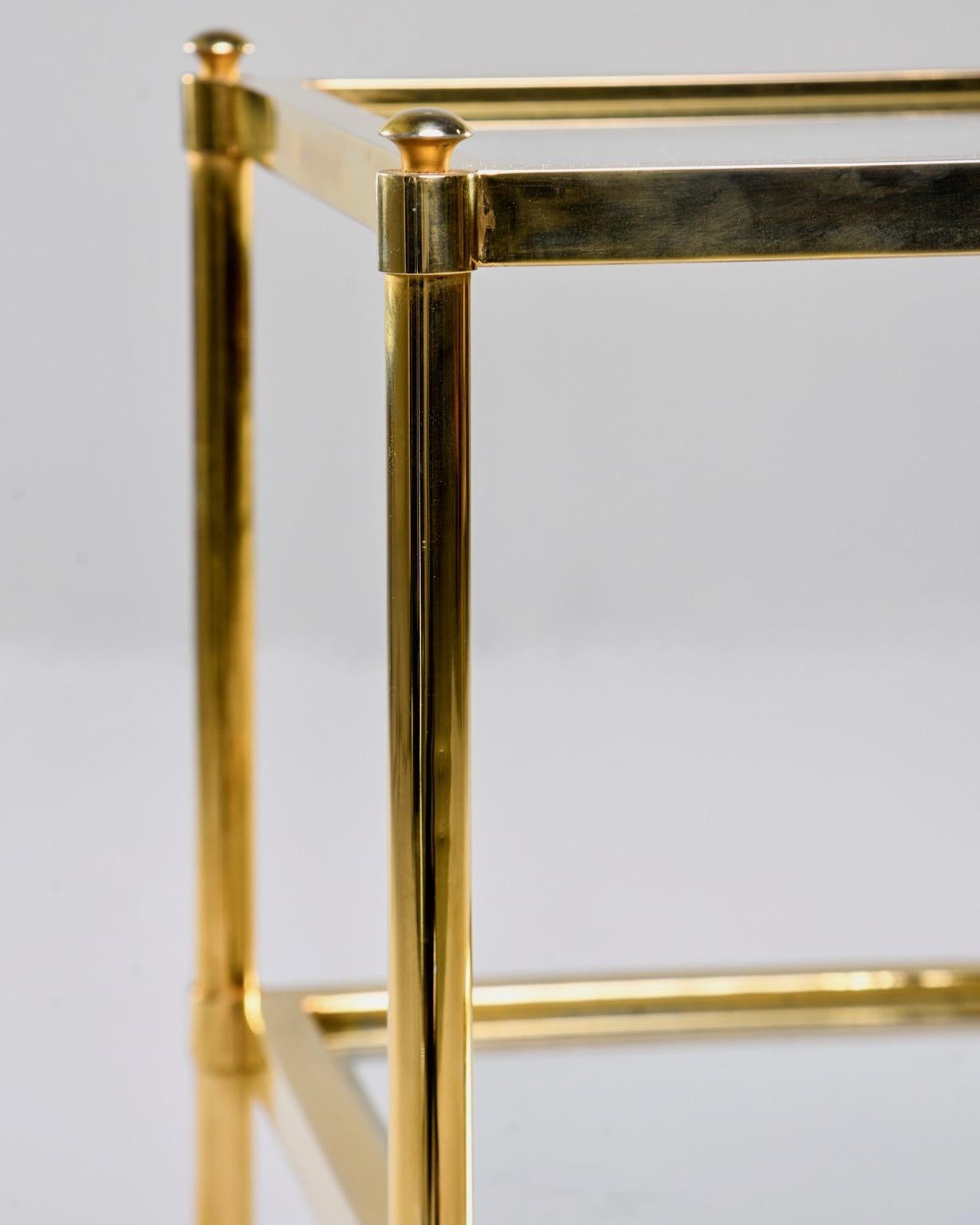 glass and brass side table
