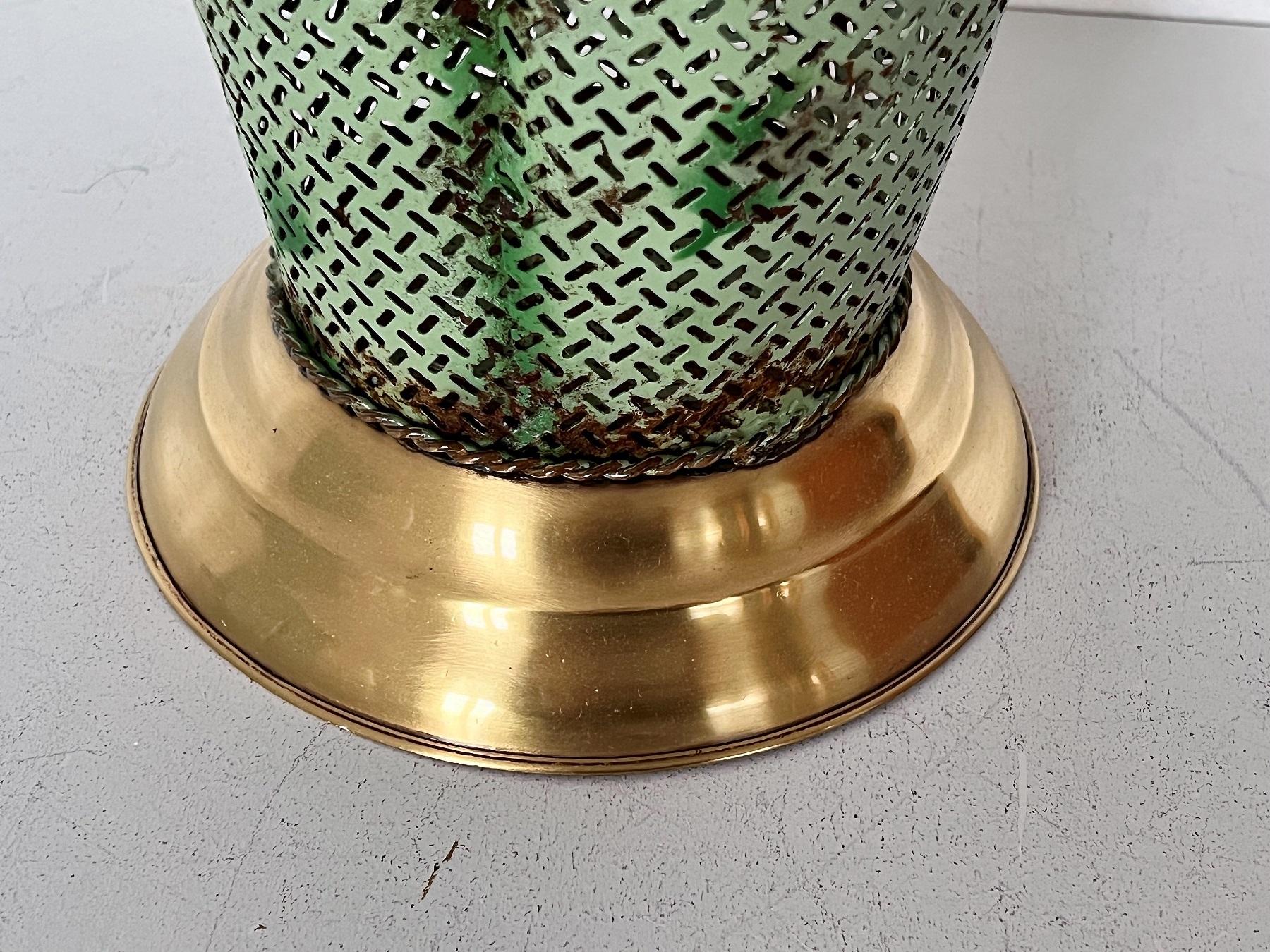 Mid-20th Century Italian Mid Century Umbrella Stand in Metal and Brass in the Mategot Style, 1950 For Sale