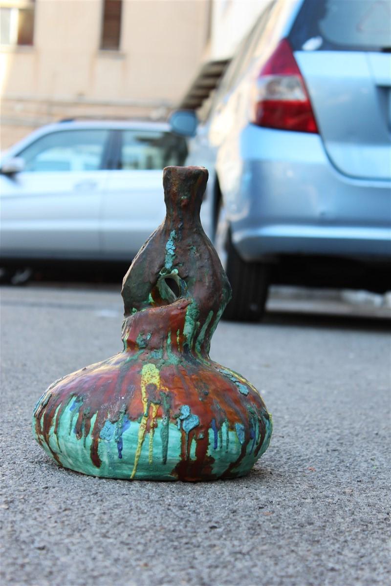 Italienische Vase im Salvatore Meli-Stil aus der Mitte des Jahrhunderts, abstrakte Kultur, mehrfarbig im Angebot 5