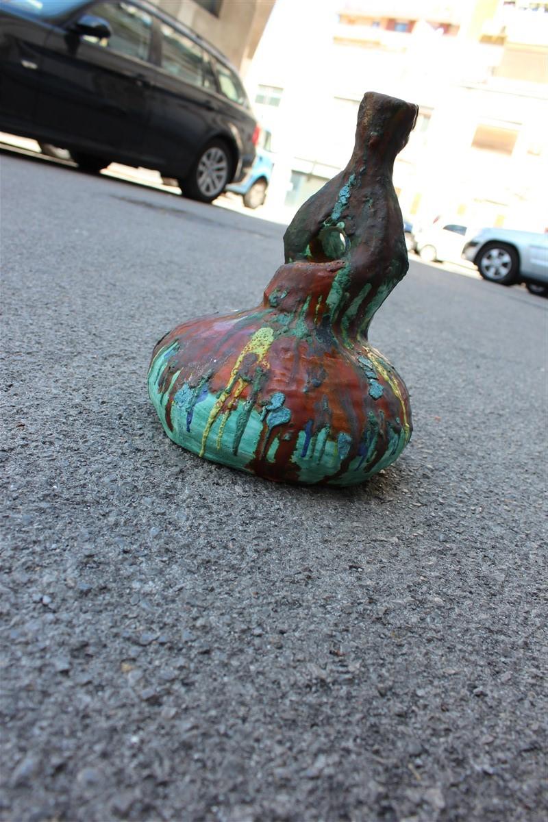 Italienische Vase im Salvatore Meli-Stil aus der Mitte des Jahrhunderts, abstrakte Kultur, mehrfarbig (Keramik) im Angebot