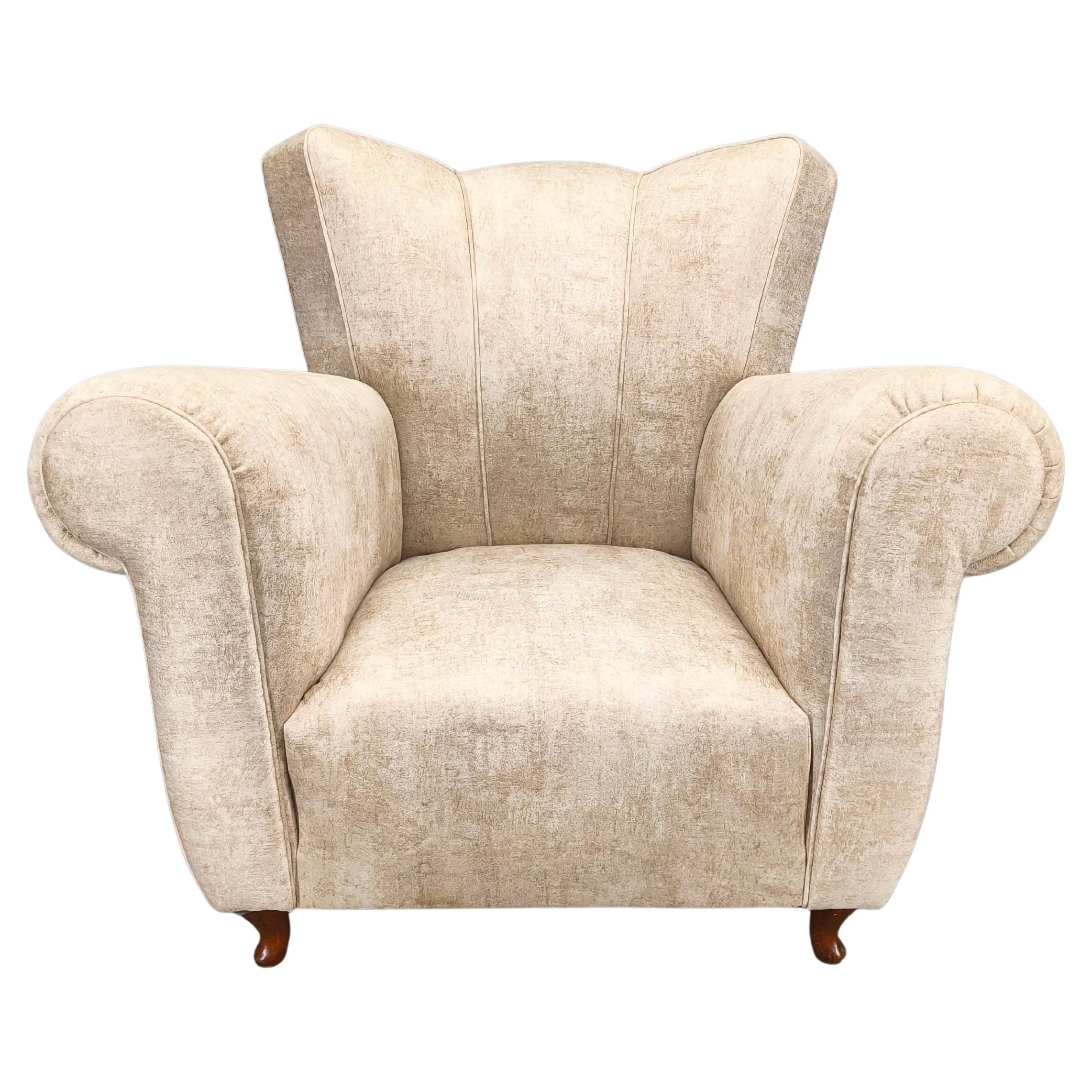 Italienischer Mid-Century-Samtsessel, 1950er Jahre im Angebot
