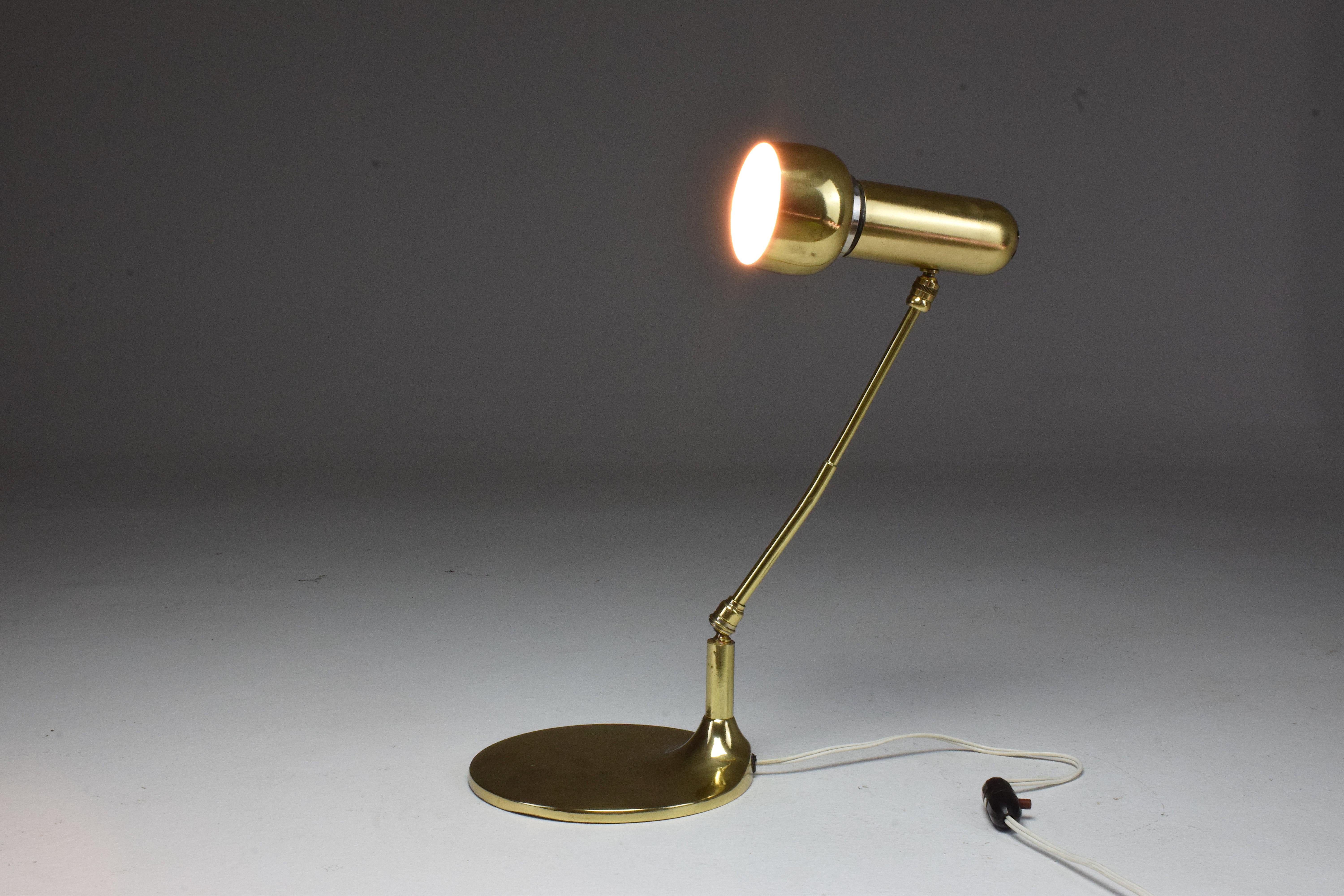 Mid-Century Modern Italian Midcentury Vintage Brass Articulating Lamp, 1950s