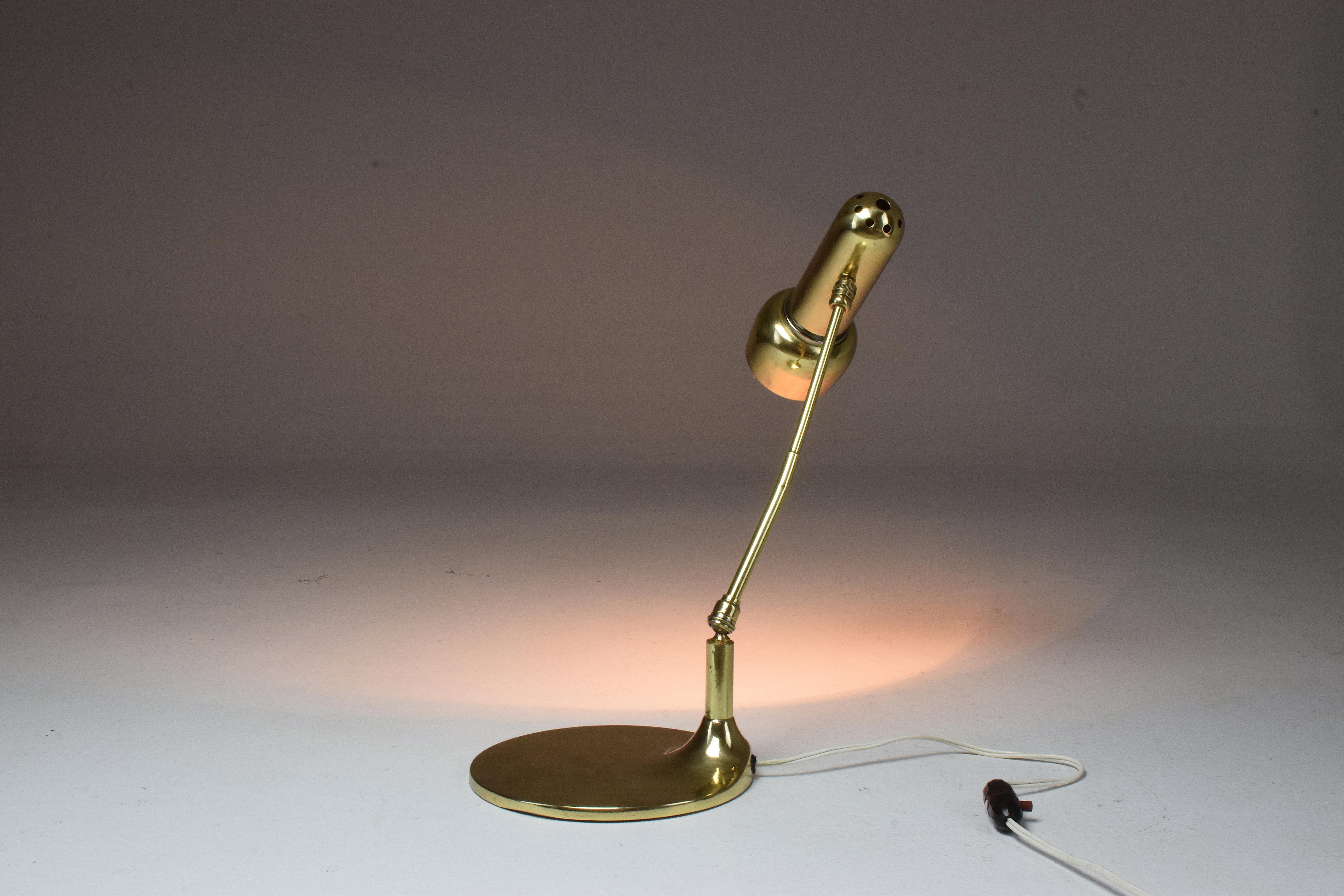 Italian Midcentury Vintage Brass Articulating Lamp, 1950s 3