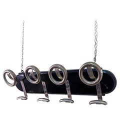 Italian Mid-Century Wall Coat Hanger with Aluminum Hooks, 1940s