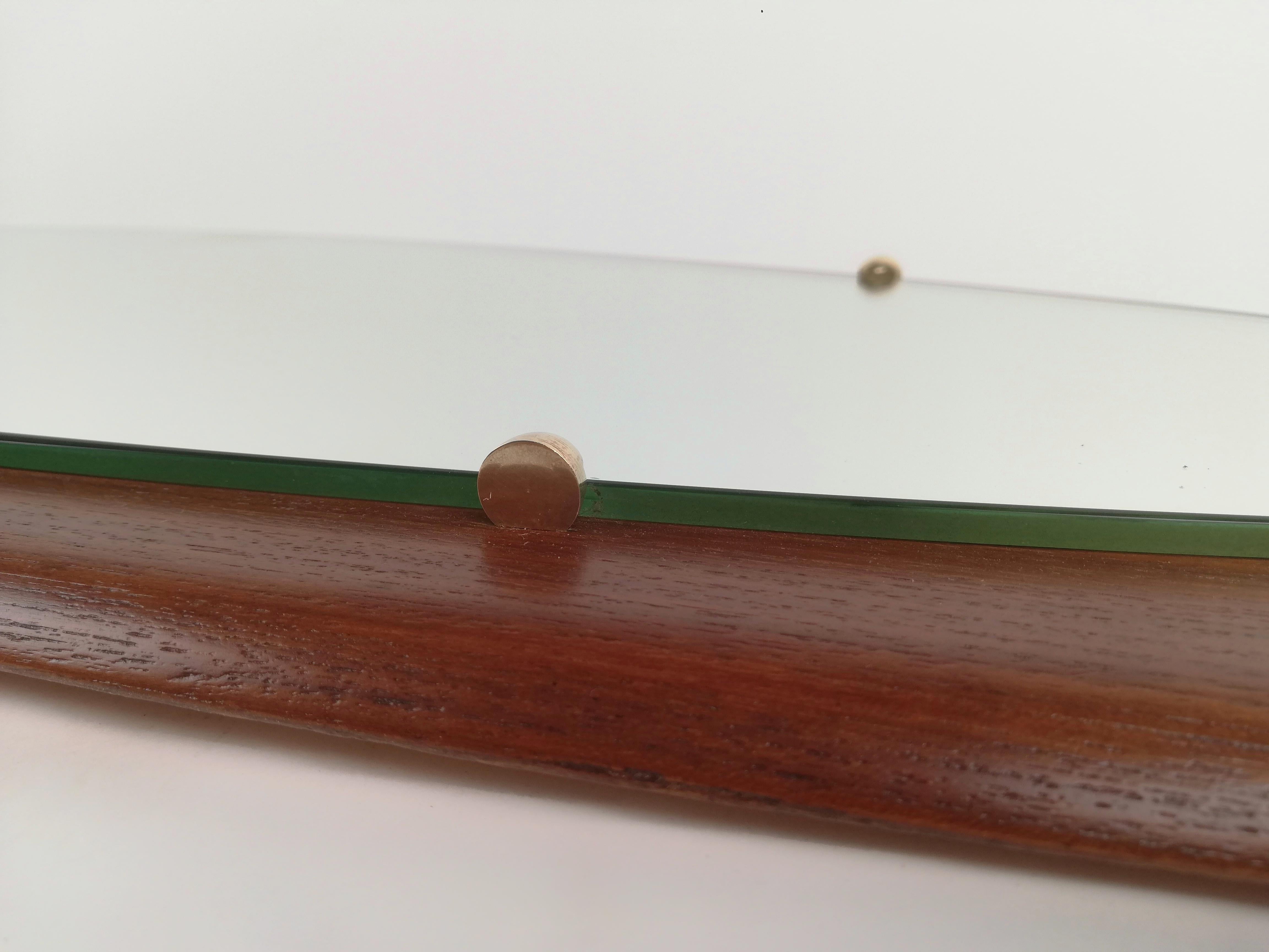 Italian Mid-Century Wall Full-Length Teak Mirror by Stil Glass Donati 1960s For Sale 1