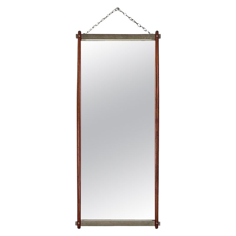 Miroirs muraux italiens du milieu du siècle avec cadre en bois et en acier par Stildomus, 1960s en vente