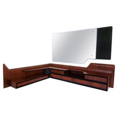 Italian Mid-Century Wall Mounted Corner Console with Mirror by Dassi, 1950s